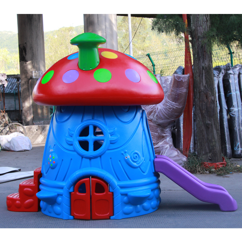 Wholesale plastic children game mushroom playhouse slides